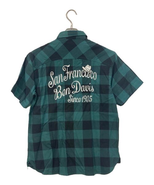 BEN DAVIS（ベンデイビス）BEN DAVIS (ベンデイビス) 半袖シャツ ブラック×グリーン サイズ:Lサイズの古着・服飾アイテム