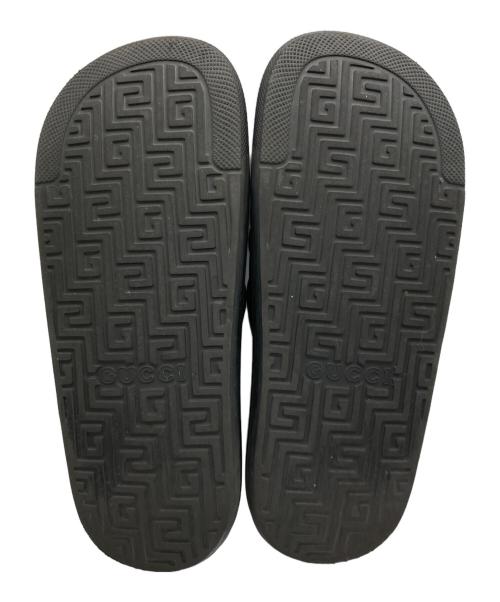 GUCCI（グッチ）GUCCI (グッチ) ウェブ ストライプ スライドサンダル ブラック×グリーン サイズ:8の古着・服飾アイテム
