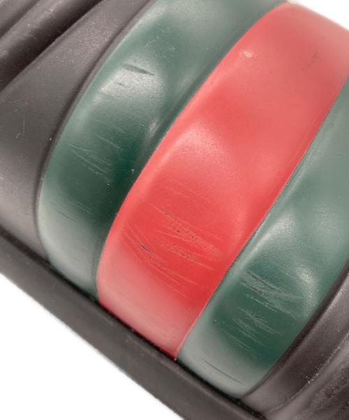 GUCCI（グッチ）GUCCI (グッチ) ウェブ ストライプ スライドサンダル ブラック×グリーン サイズ:8の古着・服飾アイテム