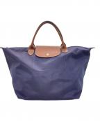 LONGCHAMPロンシャン）の古着「ハンドバッグ」｜ネイビー×ブラウン