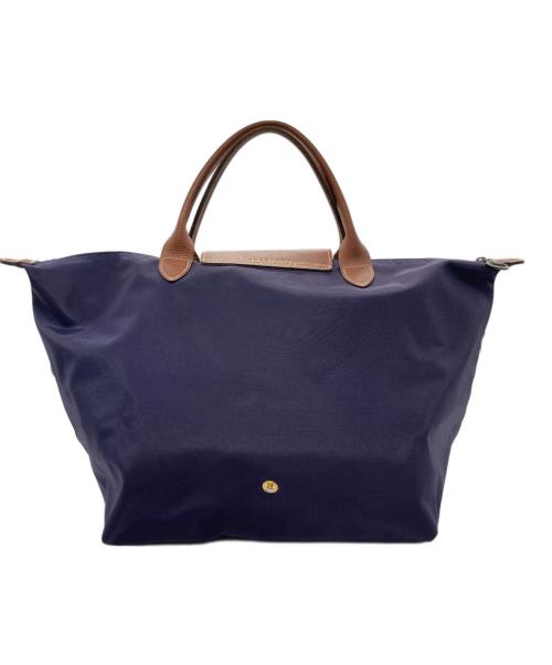 LONGCHAMP（ロンシャン）LONGCHAMP (ロンシャン) ハンドバッグ ネイビー×ブラウンの古着・服飾アイテム