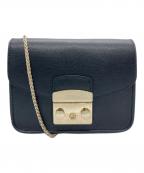 FURLAフルラ）の古着「チェーンショルダーバッグ」｜ブラック×ゴールド