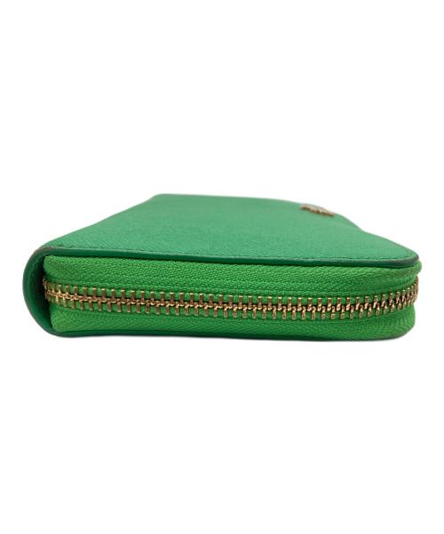 TORY BURCH（トリーバーチ）TORY BURCH (トリーバーチ) ラウンドファスナー長財布 グリーン×ゴールドの古着・服飾アイテム