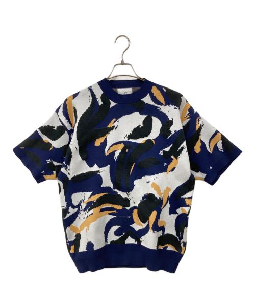 Lui's（ルイス）Lui's (ルイス) 半袖ニット ネイビー×ブラック サイズ:SIZE Sの古着・服飾アイテム
