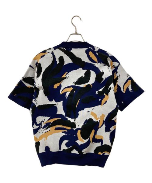 Lui's（ルイス）Lui's (ルイス) 半袖ニット ネイビー×ブラック サイズ:SIZE Sの古着・服飾アイテム