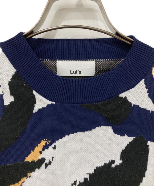 Lui's（ルイス）Lui's (ルイス) 半袖ニット ネイビー×ブラック サイズ:SIZE Sの古着・服飾アイテム