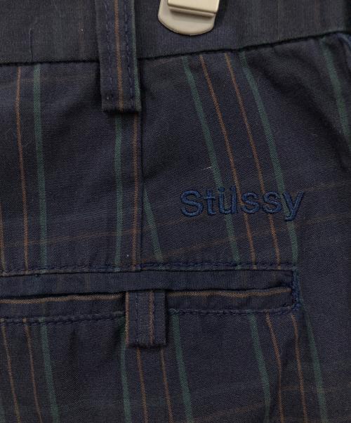 stussy（ステューシー）stussy (ステューシー) ハーフパンツ ネイビー×グリーン サイズ:SIZE 81㎝(W32)の古着・服飾アイテム