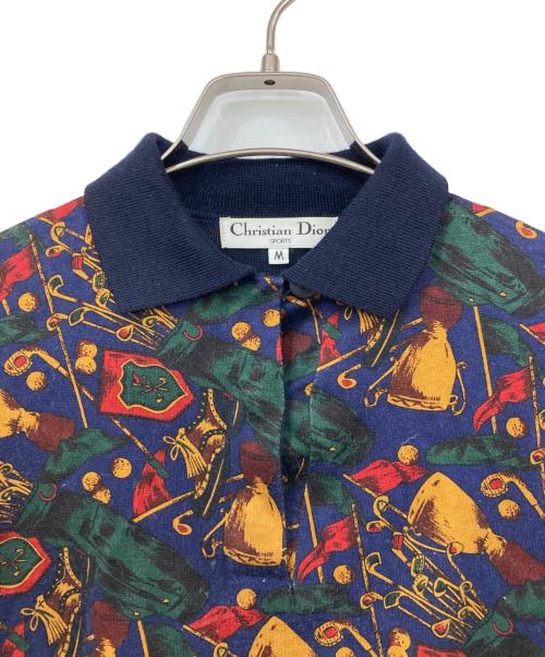 Christian Dior（クリスチャン ディオール）Christian Dior (クリスチャン ディオール) ニット ネイビー/マルチカラー サイズ:Mサイズの古着・服飾アイテム