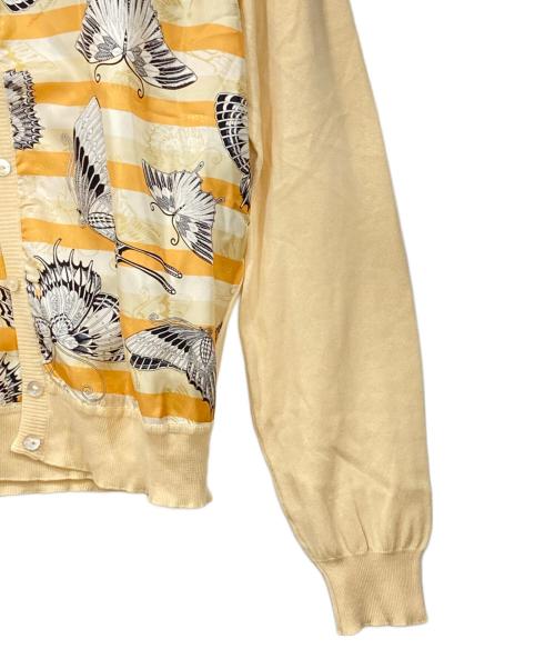 Salvatore Ferragamo（サルヴァトーレ フェラガモ）Salvatore Ferragamo (サルヴァトーレ フェラガモ) シルクカーディガン オレンジ×ホワイト サイズ:S 未使用品の古着・服飾アイテム