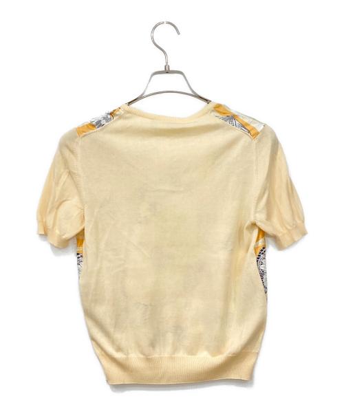 Salvatore Ferragamo（サルヴァトーレ フェラガモ）Salvatore Ferragamo (サルヴァトーレ フェラガモ) シルクカーディガン オレンジ×ホワイト サイズ:S 未使用品の古着・服飾アイテム