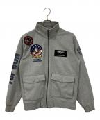 AVIREXアヴィレックス）の古着「ジップアップスウェット」｜グレー