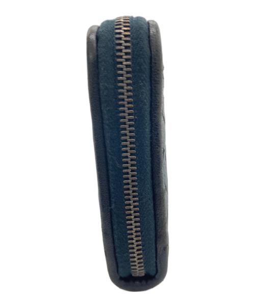 BOTTEGA VENETA（ボッテガベネタ）BOTTEGA VENETA (ボッテガベネタ) ラウンドファスナー長財布 ネイビー×ブラックの古着・服飾アイテム