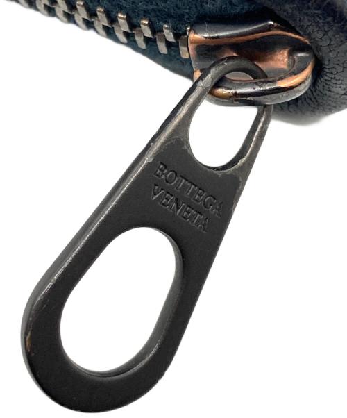 BOTTEGA VENETA（ボッテガベネタ）BOTTEGA VENETA (ボッテガベネタ) ラウンドファスナー長財布 ネイビー×ブラックの古着・服飾アイテム