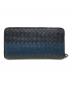 BOTTEGA VENETA (ボッテガベネタ) ラウンドファスナー長財布 ネイビー×ブラック：14000円