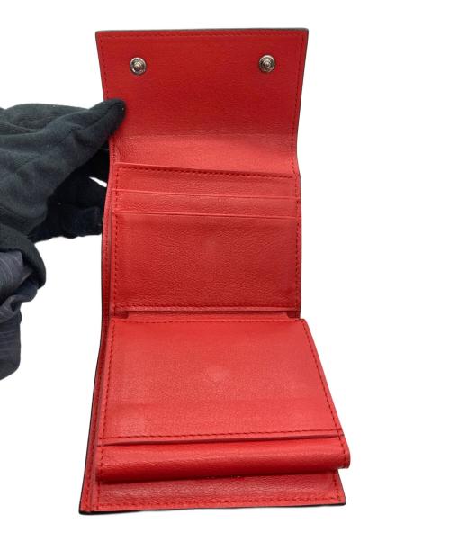 CELINE（セリーヌ）CELINE (セリーヌ) 3つ折り財布 ベージュ×レッドの古着・服飾アイテム