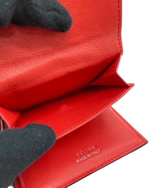 CELINE（セリーヌ）CELINE (セリーヌ) 3つ折り財布 ベージュ×レッドの古着・服飾アイテム