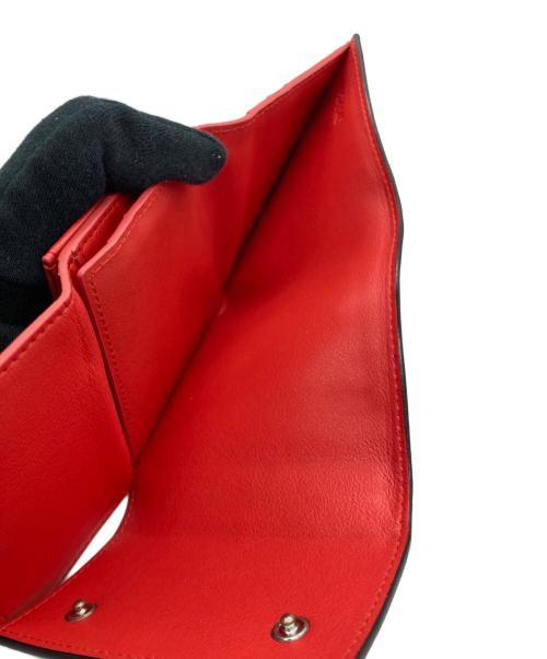 CELINE（セリーヌ）CELINE (セリーヌ) 3つ折り財布 ベージュ×レッドの古着・服飾アイテム