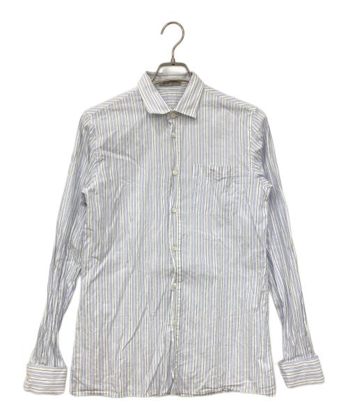 BOTTEGA VENETA（ボッテガベネタ）BOTTEGA VENETA (ボッテガベネタ) シャツ ホワイト×ブルー サイズ:SIZE 46の古着・服飾アイテム