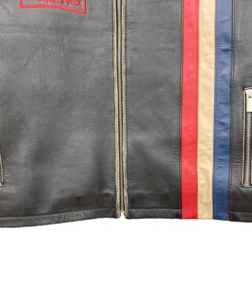 TAG Heuer（タグ・ホイヤー）TAG Heuer (タグホイヤー) レザーライダースジャケット ブラック×レッド サイズ:Lサイズの古着・服飾アイテム