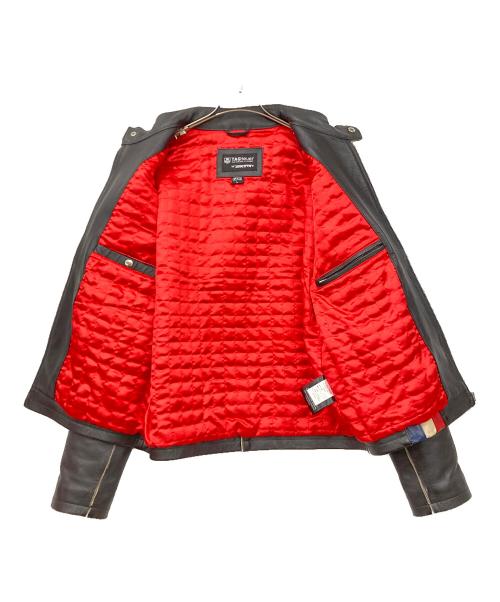 TAG Heuer（タグ・ホイヤー）TAG Heuer (タグホイヤー) レザーライダースジャケット ブラック×レッド サイズ:Lサイズの古着・服飾アイテム