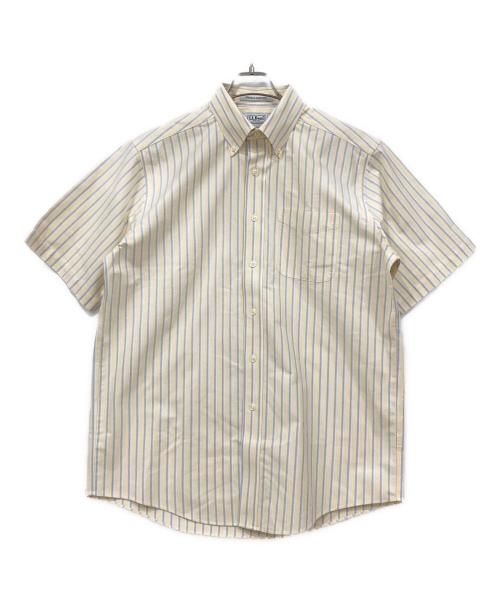 L.L.Bean（エルエルビーン）L.L.Bean (エルエルビーン) WRINKLE RESISTANT 半袖シャツ イエロー×ホワイト×ブルー サイズ:Mサイズの古着・服飾アイテム
