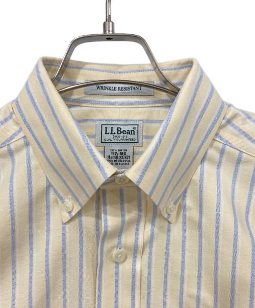 L.L.Bean（エルエルビーン）L.L.Bean (エルエルビーン) WRINKLE RESISTANT 半袖シャツ イエロー×ホワイト×ブルー サイズ:Mサイズの古着・服飾アイテム