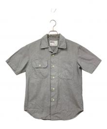 MHL（エムエイチエル）の古着「半袖開襟シャツ」｜グレー×ホワイト