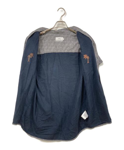 WAX(BEMAS)（ワックス）WAX(BEMAS) (ワックス) 半袖シャツ ネイビー×グレー サイズ:SIZE Sの古着・服飾アイテム