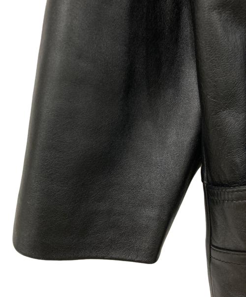 -（-）- (-) レザーコート ブラック サイズ:Mの古着・服飾アイテム