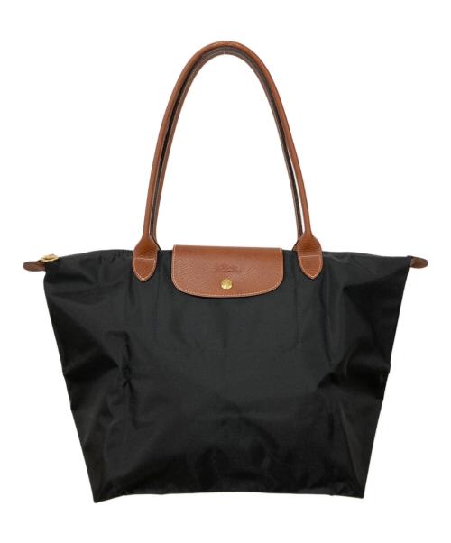 LONGCHAMP（ロンシャン）LONGCHAMP (ロンシャン) トートバッグ ブラック×ブラウンの古着・服飾アイテム