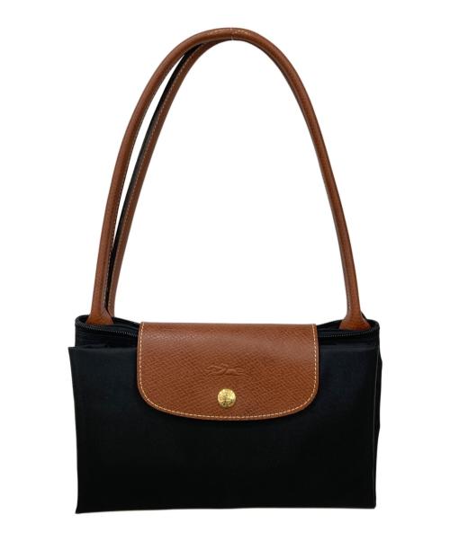 LONGCHAMP（ロンシャン）LONGCHAMP (ロンシャン) トートバッグ ブラック×ブラウンの古着・服飾アイテム