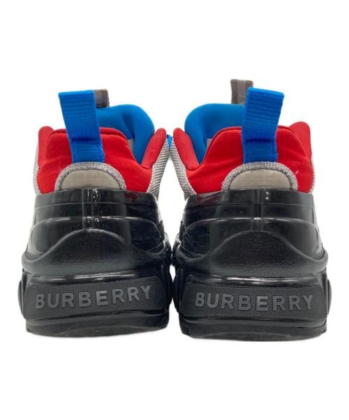 BURBERRY（バーバリー）BURBERRY (バーバリー) LOW TOP SNEAKER グレー×レッド サイズ:SIZE 36の古着・服飾アイテム