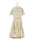 anuansアニュアンス）の古着「ポロニットドッキングワンピース」｜アイボリー