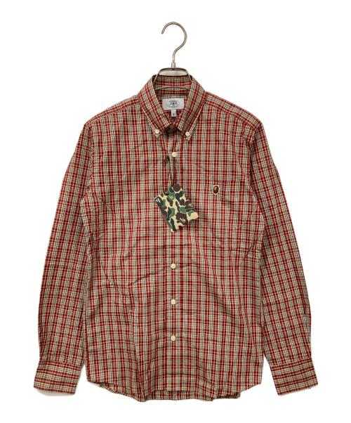 A BATHING APE（アベイシングエイプ）A BATHING APE (ア ベイシング エイプ) 長袖シャツ レッド×ホワイト サイズ:S 未使用品の古着・服飾アイテム