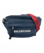 BALENCIAGAバレンシアガ）の古着「ウィールベルトバッグS」｜ネイビー×レッド