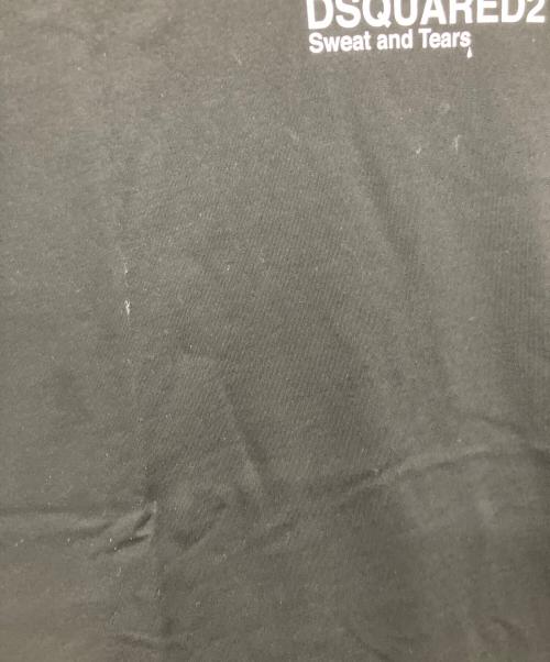 DSQUARED2（ディースクエアード）DSQUARED2 (ディースクエアード) 半袖カットソー ブラック×ホワイト サイズ:SIZE Mの古着・服飾アイテム