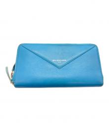 BALENCIAGA（バレンシアガ）の古着「ペーパーコンチネンタル ウォレット」｜スカイブルー