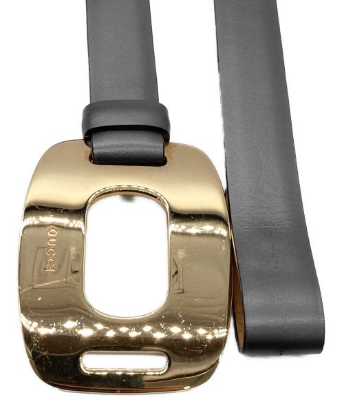 GUCCI（グッチ）GUCCI (グッチ) レザーベルト ブラック×ゴールドカラーの古着・服飾アイテム