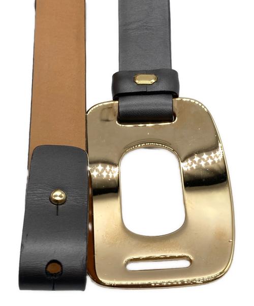 GUCCI（グッチ）GUCCI (グッチ) レザーベルト ブラック×ゴールドカラーの古着・服飾アイテム