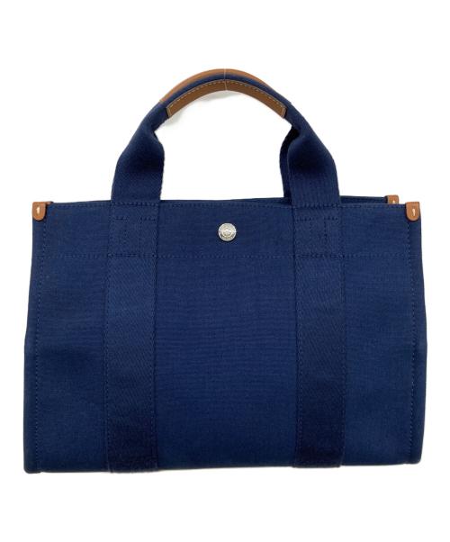 TORY BURCH（トリーバーチ）TORY BURCH (トリーバーチ) ハンドバッグ ネイビー×ブラウンの古着・服飾アイテム