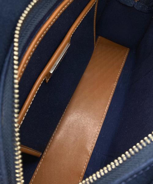 TORY BURCH（トリーバーチ）TORY BURCH (トリーバーチ) ハンドバッグ ネイビー×ブラウンの古着・服飾アイテム