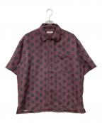 JOURNAL STANDARD relumeジャーナルスタンダード レリューム）の古着「半袖シャツ」｜ボルドー×グリーン