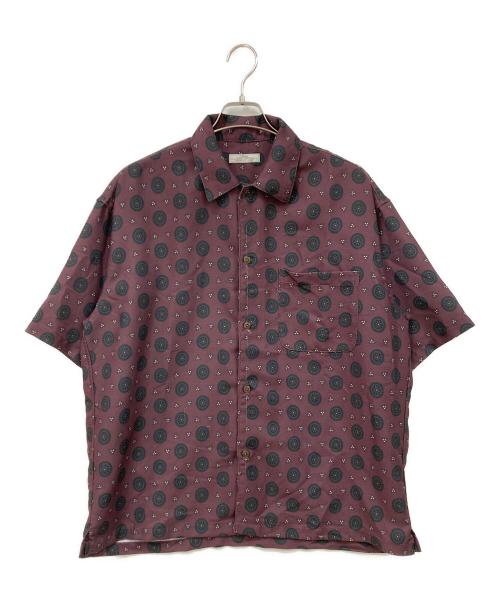 JOURNAL STANDARD relume（ジャーナルスタンダード レリューム）JOURNAL STANDARD relume (ジャーナルスタンダード レリューム) 半袖シャツ ボルドー×グリーン サイズ:Lサイズの古着・服飾アイテム