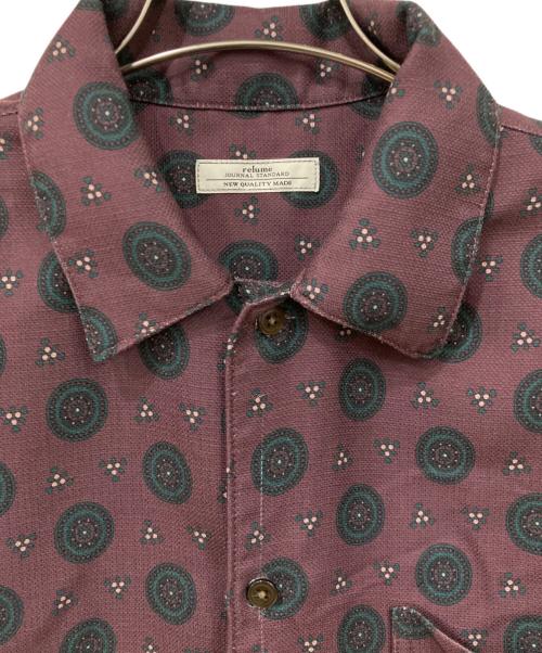 JOURNAL STANDARD relume（ジャーナルスタンダード レリューム）JOURNAL STANDARD relume (ジャーナルスタンダード レリューム) 半袖シャツ ボルドー×グリーン サイズ:Lサイズの古着・服飾アイテム