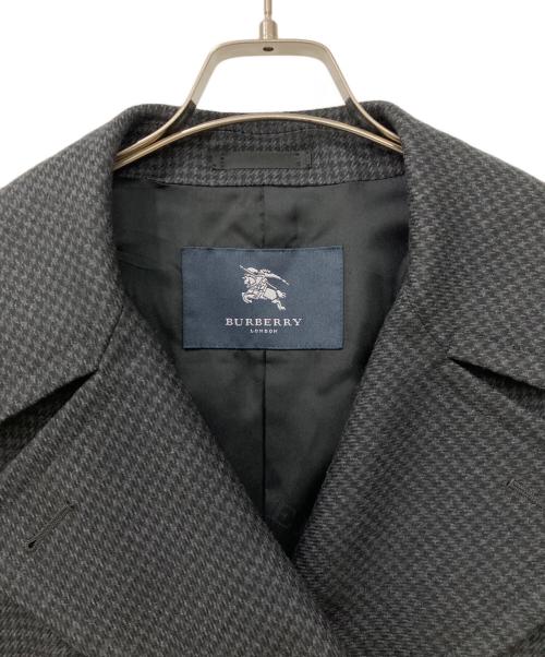 BURBERRY LONDON（バーバリーロンドン）BURBERRY LONDON (バーバリーロンドン) ウールトレンチコート ブラック×グレー サイズ:Lサイズの古着・服飾アイテム