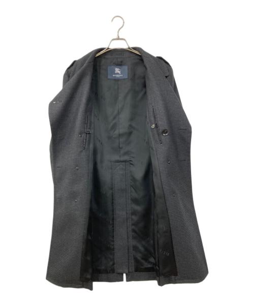 BURBERRY LONDON（バーバリーロンドン）BURBERRY LONDON (バーバリーロンドン) ウールトレンチコート ブラック×グレー サイズ:Lサイズの古着・服飾アイテム