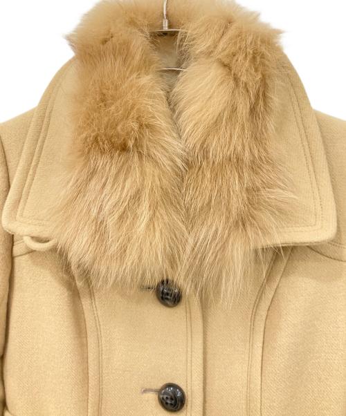 BURBERRY BLUE LABEL（バーバリーロンドンブルーレーベル）BURBERRY BLUE LABEL (バーバリーロンドンブルーレーベル) Aラインウールコート ナチュラル サイズ:38の古着・服飾アイテム