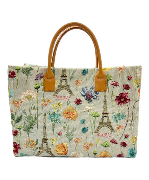 NOSTALGIC GARAGE（ノスタルジックガレージ）NOSTALGIC GARAGE (ノスタルジックガレージ) ハンドバッグ ブラウン×スカイブルーの古着・服飾アイテム