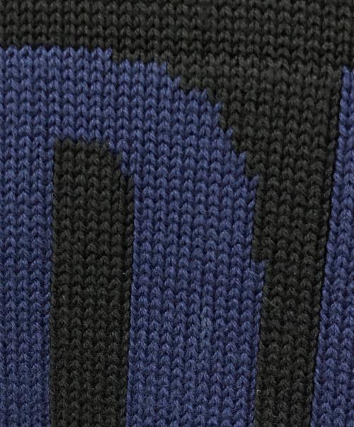 DIESEL（ディーゼル）DIESEL (ディーゼル) 厚手ニット ブラック×グレー サイズ:Lサイズの古着・服飾アイテム