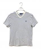 POLO RALPH LAURENポロ・ラルフローレン）の古着「半袖カットソー」｜ネイビー×ホワイト